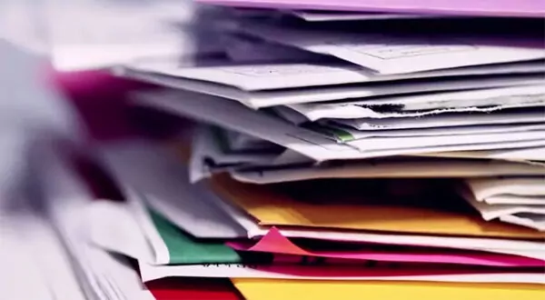 Pile de papier et pochettes